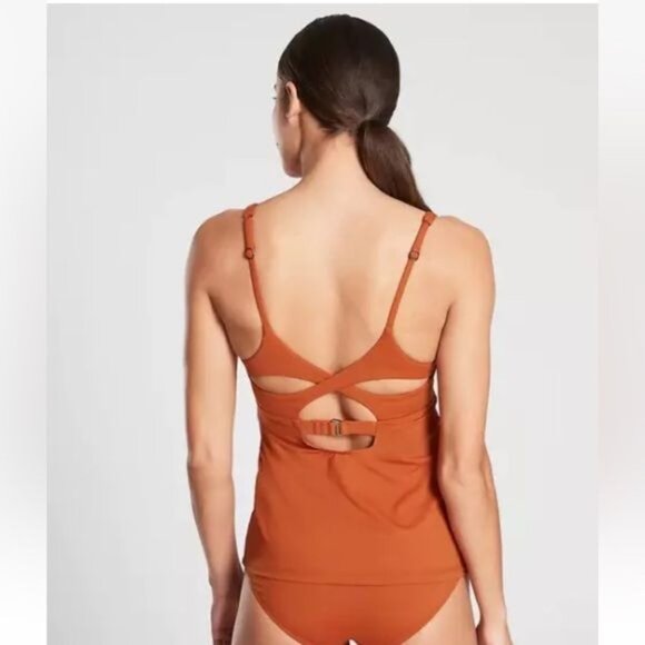 Athleta Entwined Bra Cup Tankini Swim Tank New UPF 50+ Palomino 32 B/C - Picture 2 of 12